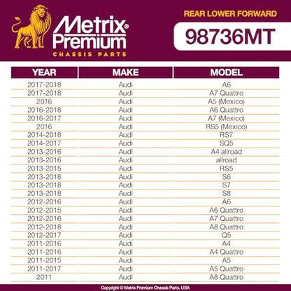 Metrix Premium Chassis Parts Control Arm Kit Fits Audi A6 17-18, A7 Quattro - size: CMS70192_CMS70192