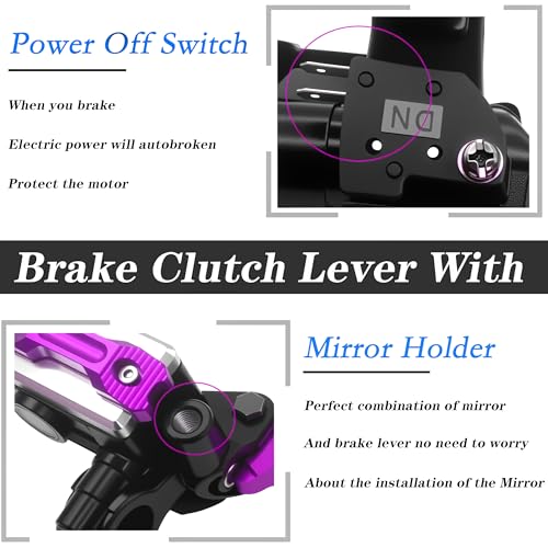 Universal Motorcycle 7/8" 22mm Handlebar Brake Master Cylinder Clutch Lever CNC Left & Right Set Compatible with Honda Kawasaki Suzuki Yamaha（ Piston Diameter 12.7mm (Purple) - color: Purple