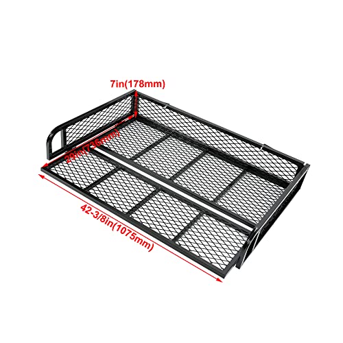 HECASA Universal Rear Cargo Basket Compatible with ATV Storage Rack Cargo Carrier Steel