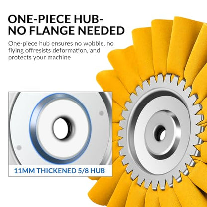 10" S-Shape Airway Buffing Wheel with One-Piece Hub（Medium） - color: Medium Polishing