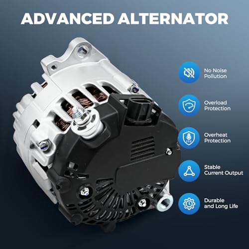 Alternator Replacement New 2.5L for Nissan 2007-2012 Altima, 2007 2008 2009 2010 2011 2012 Sentra, 2011-2013 Rogue, 2014 2015 Rogue Select L4, 400-40102 AL2407X 23100-JA02A AVA0074 TG12C032