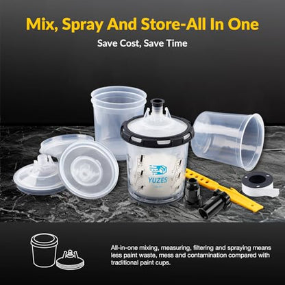 YUZES Disposable Paint Cups for Spray Gun, 20 oz 40-Pack Paint Cup System - size: 20 oz 40-Pack Kit