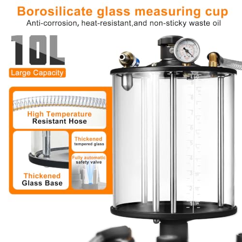18.5 Gal Oil Drain Extractor and 10 Liter Glass Measuring Cup Red - size: 5701-R