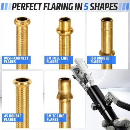 Hydraulic Brake Line Flaring Tool, 45° Double & Bubble Flare Tool Kit