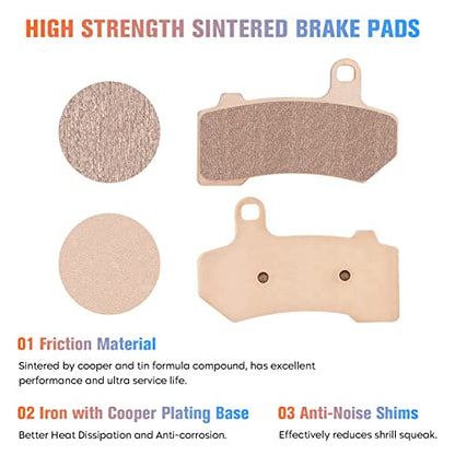 Youxmoto Sintered Brake Pads Fit For HARLEY FLHR Road King 2008-2022/ for Road Glide/for Ultra Classic Electra Glide, Front Rear Brake Pads Fit For HARLEY FLHX Street Glide FLHXS, FITS 42850-06A