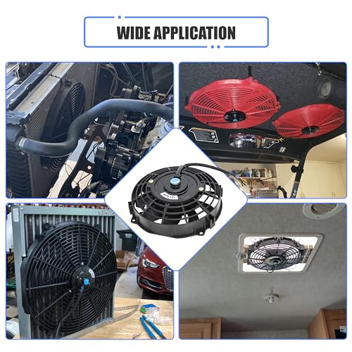 7" Slim Fan Push Pull Electric Radiator Cooling Fan, Black, 2 Packs - color: Black, size: 7'’(2 Pack)