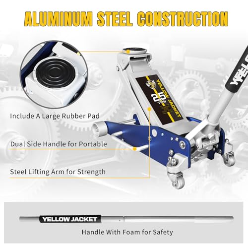 YELLOW JACKET 2.5 Ton Floor Jack Aluminum and Steel Racing Car Jack - color: Blue, size: 2.5T low profile dual pump
