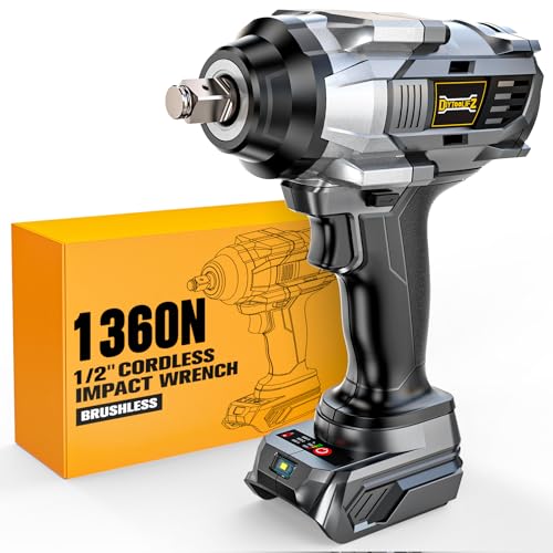 DIYtoolifz Cordless Impact Wrench 1/2” Compatible with Dewalt 20v Battery(Bare Tool), 1000FT-LBS High Torque Impact Driver, Electric Impact Gun with LED Work Light, Variable Speeds, 4-Speed Control - size: 1/2 Inch - 1000 Ft-lbs, style: Compatible with De