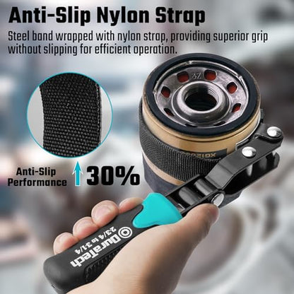 DURATECH Anti-Slip Small Swivel Oil Filter Wrench, 2-3/4" to 3-1/4" - size: Small (Fits Filters 2-3/4" to 3-1/4"), style: Anti-slip