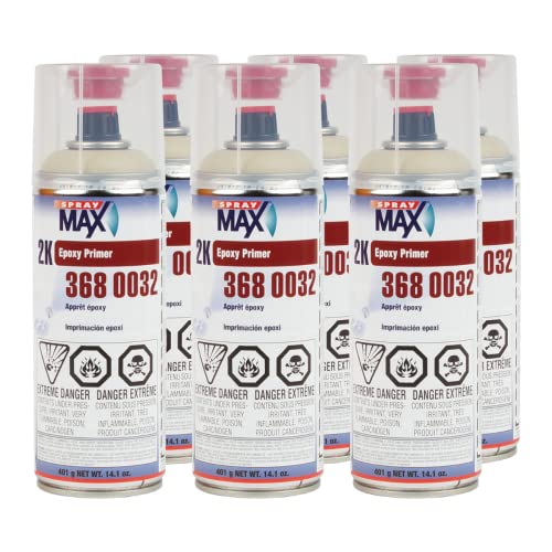 SprayMax 3680032 2K Epoxy Rust Cure Primer Beige 12.7 oz (6 Pack)