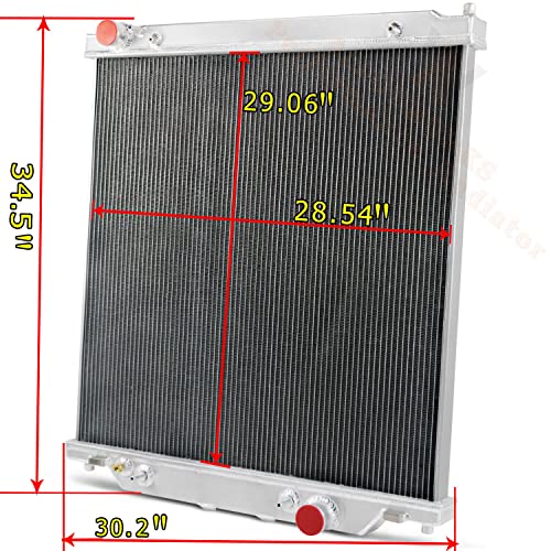 Aluminum Radiator for 2003-2007 Ford Excursion F250 F350 F450 Super Duty Pickup Truck 6.0L Powerstroke V8 Diesel, 3 Row Full Performance Aluminium Radiator - size: 3-Row Radiator w/CNC Cap