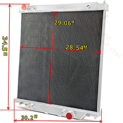 Aluminum Radiator for 2003-2007 Ford Excursion F250 F350 F450 Super Duty Pickup Truck 6.0L Powerstroke V8 Diesel, 3 Row Full Performance Aluminium Radiator - size: 3-Row Radiator w/CNC Cap