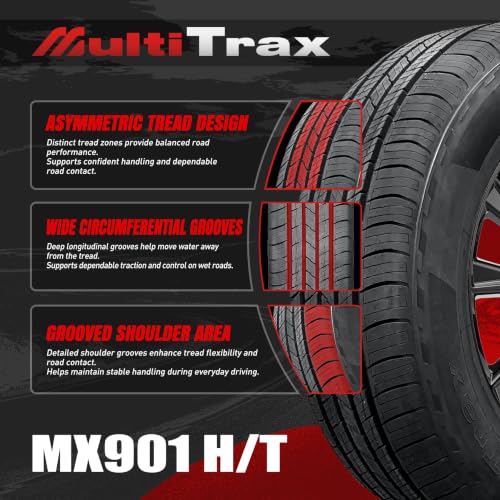 2 Pack Multitrax MX901 H/T 275/55R20 117HXL SUV Highway Terrain Tires - size: 275/55R20