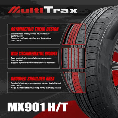 2 Pack Multitrax MX901 H/T 275/55R20 117HXL SUV Highway Terrain Tires - size: 275/55R20