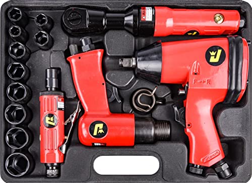 Air Tool Kit Includes Impact Wrench Ratchet Wrench Hammer Die Grinder