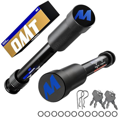 OMT 2 Pack Locking Hitch Pin Set with 5/8" Pin for 2 " Receiver - color: Black, size: 2 in - 2 Pack