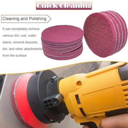 10 PCS 5 Inch 400 Grit Scrubber Scouring Pads Flocking Scuff Pads -Hoop and Loop Scuff Pads Conditioning Discs Polishing Pad for Furniture Automotive Cleaning, Rust Removal - style: 400 Grit