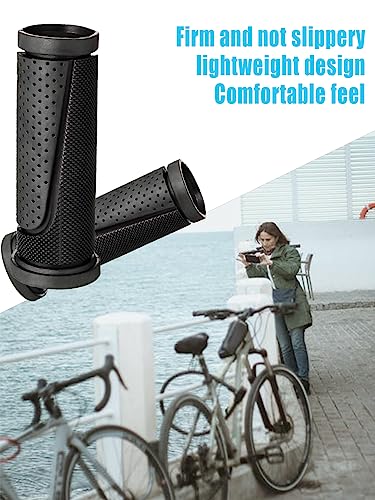 Bike Handlebar Grips Short Mini Bicycle Handlebar Grips 90mm Length Rubber Bicycle Handle Grips Black US114 - size: 3.54IN