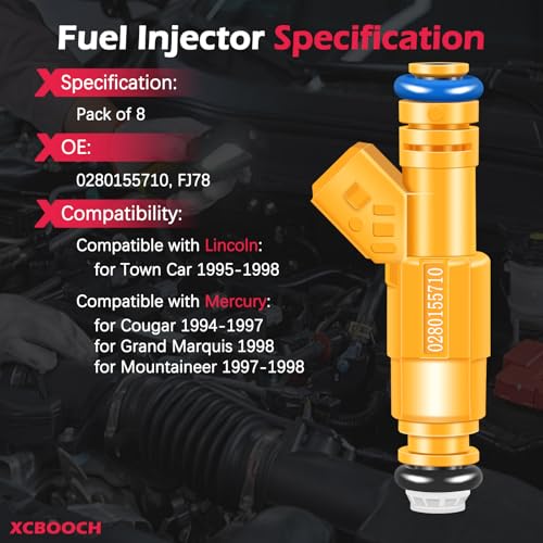 Fuel Injectors Set of 8 Compatible with Ford for E-350