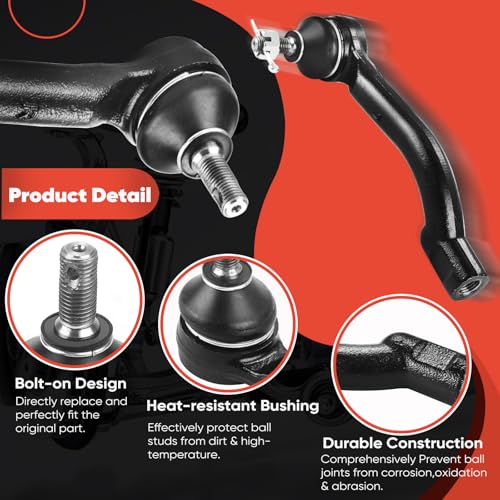 2PCS Front Outer Tie Rod Ends ES800582 ES800583 LH & RH, Tie Rod End Kit Fit for Nissan Rogue Rogue Select 2008-2015 - size: ES800582 ES800583