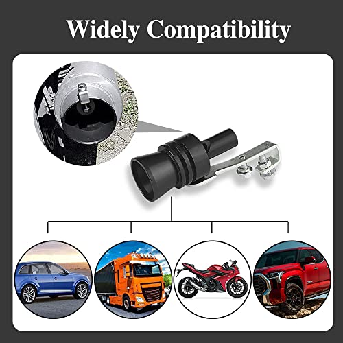 2PCS Car Turbo Whistle, Aluminum Alloy Universal Turbo Whistle - color: Black