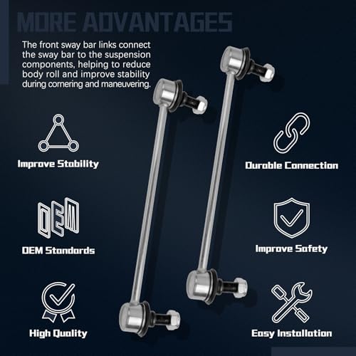 K750123 Stabilizer Sway Bar Links Front Compatible With Lexus 2013-2018 ES300h,2013-2018 ES350,For Toyota 2013-2018 Avalon,2007-2017 Camry - size: K750123