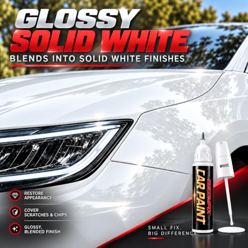White Car Touch Up Paint Pen, for Auto & Car Paint Scratch Repair - color: White