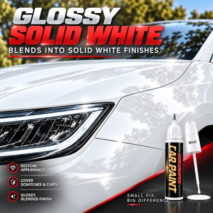 White Car Touch Up Paint Pen, for Auto & Car Paint Scratch Repair - color: White