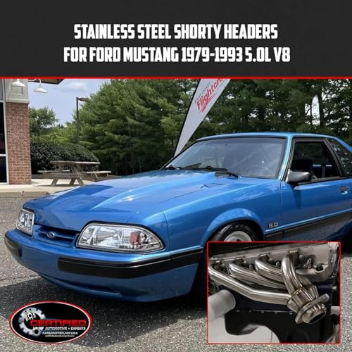 Exhaust Headers Direct Bolt-On Replacement Fits 1979-1993 Ford Mustang 5.0L - size: Fox Body 5.0L Polished Stainless Shorty Headers