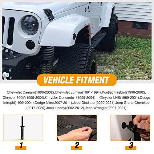 GOOACC 50Pcs 1/4" Hole Nylon Blind Rivets Fender Flare Bumper Door - color: 50Pcs 1/4" Hole Retainer