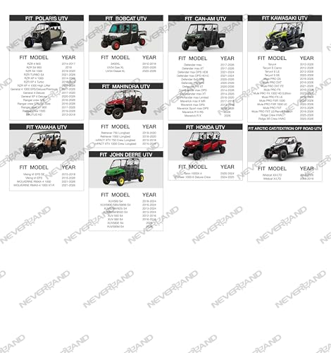 NEVERLAND UTV Cover Heavy Waterproof Denier Oxford Cloth for Polaris RZR Yamaha Can-Am Defender Kawasaki Ranger Cover 4-6 Passenger Black - size: up to 154"L