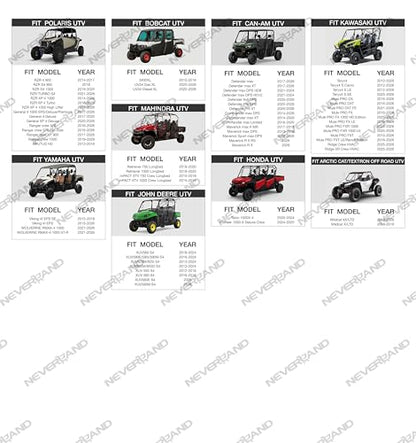 NEVERLAND UTV Cover Heavy Waterproof Denier Oxford Cloth for Polaris RZR Yamaha Can-Am Defender Kawasaki Ranger Cover 4-6 Passenger Black - size: up to 154"L