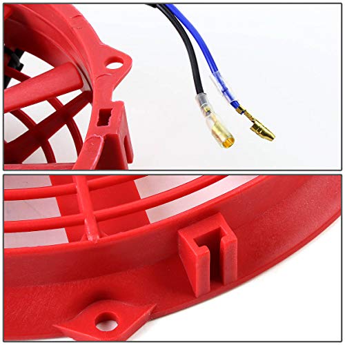 Auto Dynasty 2Pc 12" Universal 12V Electric Radiator Cooling Fan Kit, Red - color: Red, size: 12 Inch No Thermostat Wiring Switch Relay Kit