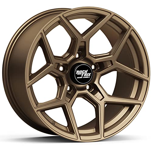 RockTrix RT105 18x9 Off-Road Wheels compatible with Toyota Tundra 2007-2021, Matte Bronze 5x150 Rims -12mm Offset for 33-35 Inch Tire Clearance, Fits Sequoia, Land Cruiser, And Fits Lexus LX570 - color: Matte Bronze, size: 18x9 -12mm offset