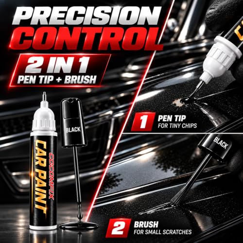 Black Touch Up Paint for Cars, Universal Gloss Black Automotive Pen, 1 FL - color: Black
