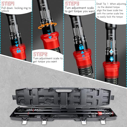 1-Inch Drive Torque Wrench 200-1500ft.lb/271.0-2032.5Nm - size: 1" 1PC