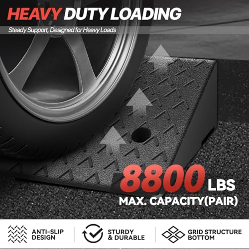 5.5" Rise Rubber Curb Ramp for Forklift, Driveway Sidewalk, Heavy Duty Car - size: 5.5" Rise Arrow