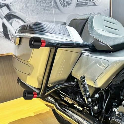 Crash Bar Wheel Screw Fit for Harley Touring and Softai - style: Black Wheel with Red Slider