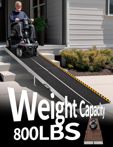 FACHNUO 12FT Wheelchair Ramp with Support Legs, Adaptive Rotatable Tailgat - size: 12FT(Using height 12-36'')