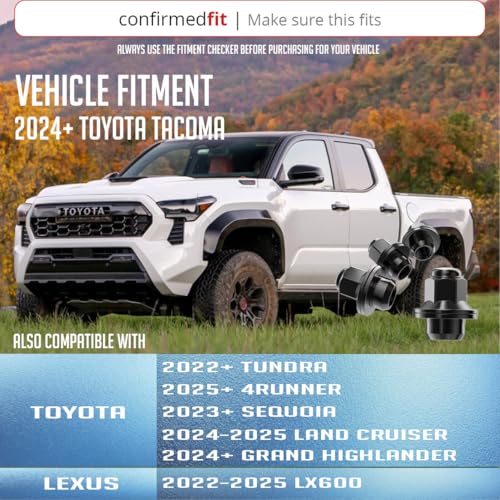 Wheel Accessories Parts 24 Pcs M14x1.5 14x1.5 Thread OEM Style Lug Nuts 1.60" Long Black 13/16" 21mm Hex Fits Toyota Tacoma Tundra 4Runner ｜ 90942-A1007 ｜ ｜ 90942-01121 - color: Black, size: 24 Pack, style: Toyota 22+ Tundra 24+ Tacoma