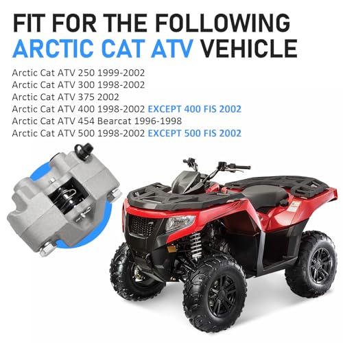 M MATI Front Left or Rear Right Brake Caliper with Pads for Arctic Cat ATV 250 300 375 400 454 500 0402-011