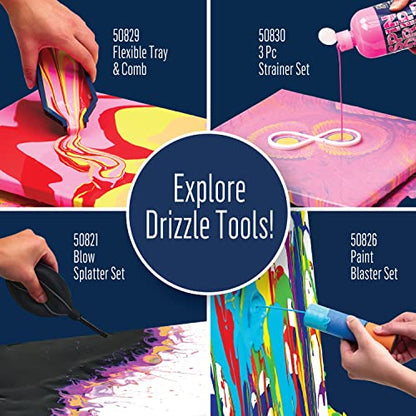 FolkArt Drizzle Flat Pouring Pan and Swipe Set, Durable Tools Perfect for DIY Paint Pouring Arts and Crafts Projects, 50828 - style: Pan and Swipe Set