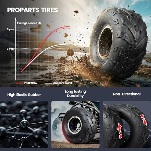 PROPARTS 16x8-7 ATV Tires 16x8x7 Go-Kart Mini Bike Tires 16x8.00-7 UTV Off-Road Tire, 4Ply Tubeless, Set of 2 - size: 16x8-7
