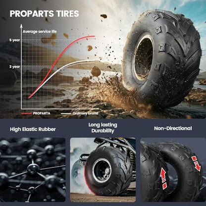 PROPARTS 16x8-7 ATV Tires 16x8x7 Go-Kart Mini Bike Tires 16x8.00-7 UTV Off-Road Tire, 4Ply Tubeless, Set of 2 - size: 16x8-7