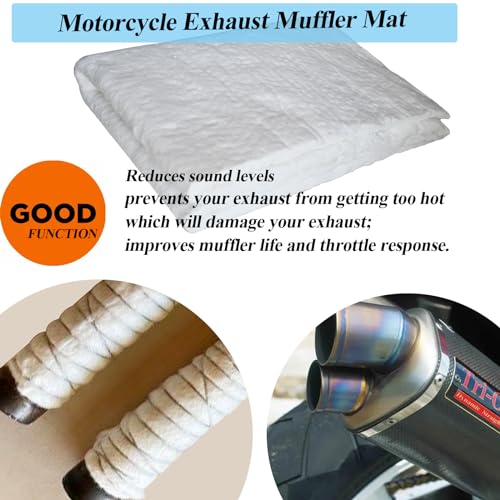 Motorcycle Ceramic Fiber Exhaust Muffler Mat, Universal Muffler Packing for 2-Stroke 4-Stroke Motorcycle ATV Dirt Bike for Exhaust Pipe Wrap Silencer