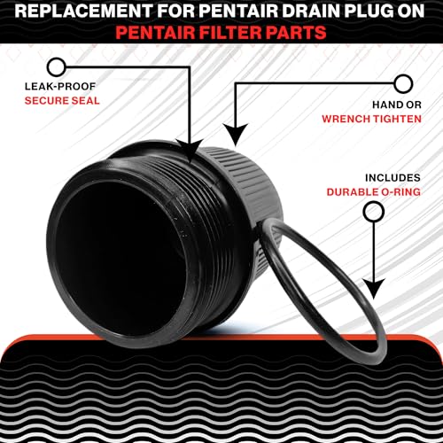 Swimables 190030 Pentair Filter Drain Plug | Compatible with Pentair FNS Plus Parts, Clean and Clear Plus Parts, & Quad DE Filters | Durable Pentair Drain Plug Replacement | Includes O-Ring - style: Drain Plug