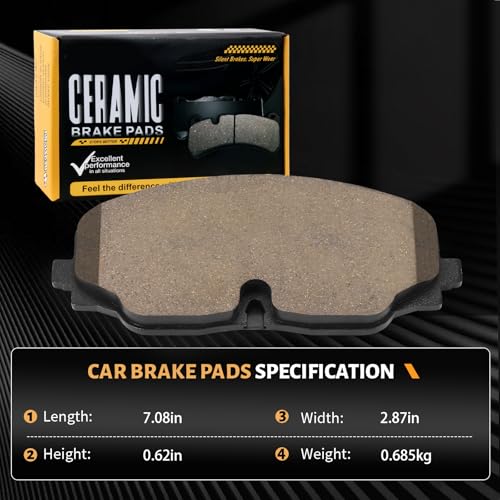 D2074 Front Ceramic Brake Pads Kit Fit For Volkswagen Atlas 2018-2023, For Volkswagen Atlas Cross Sport 2020-2023 - style: HZ2074