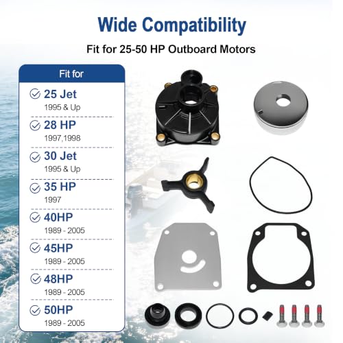 MARKGOO Water Pump Repair Kit 438592 for Johnson Evinrude 25-50 HP Outboard - color: 438592 fits 25-50HP