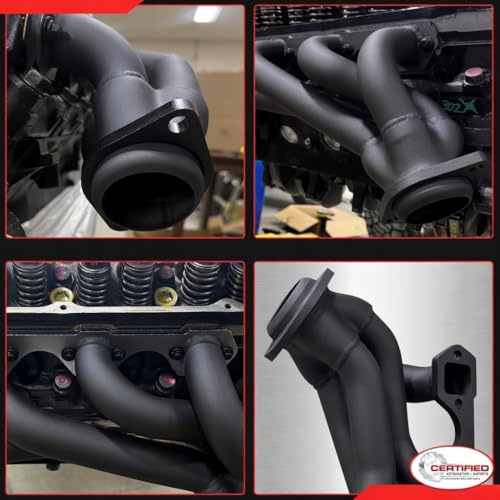 Black Shorty Headers 79-93 5.0L Ford Mustang Foxbody With Copper Gaskets - size: Black Thermal Coated Shortys 5.0L Fox Body