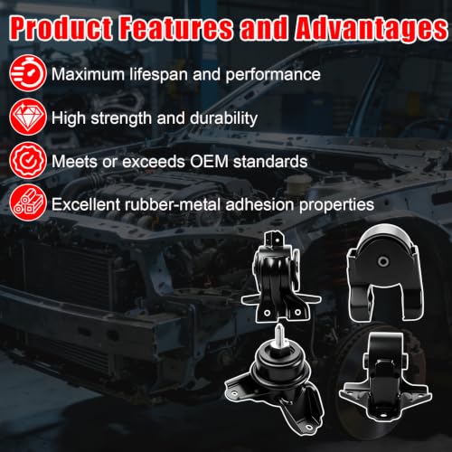 Engine Motor Mount Set Compatible with Hyundai Sonata 3.3L 2009–2010 - size: Sonata 2009–2010